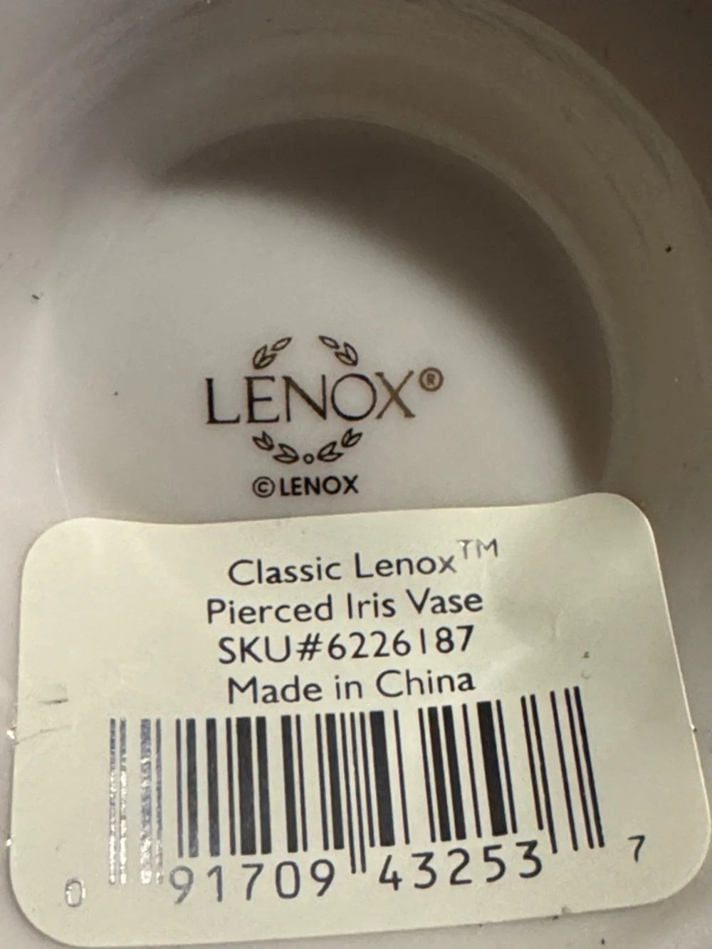 Lenox Lavender Glass & Ceramic Iris Vase